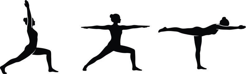 Fototapeta premium Yoga Warrior Pose Silhouette