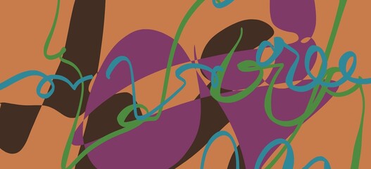 Abstract image for printing. Picture for modern interiors. The picture is painted by hand on a tablet. © neurostructure