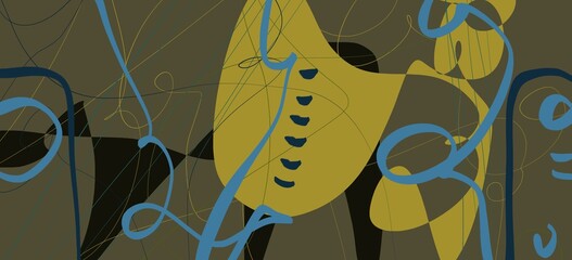 Abstract image for printing. Picture for modern interiors. The picture is painted by hand on a tablet. © neurostructure