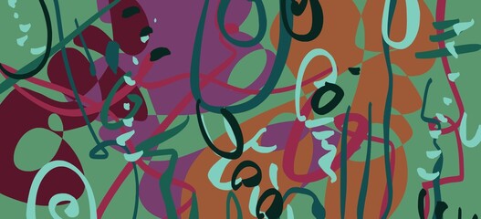 Abstract image for printing. Picture for modern interiors. The picture is painted by hand on a tablet. © neurostructure
