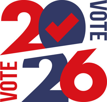 US Midterm Elections 2026. Vote 2026. Vote day. US Election. American flag Patriotic poster. Web banner. Vector illustration
