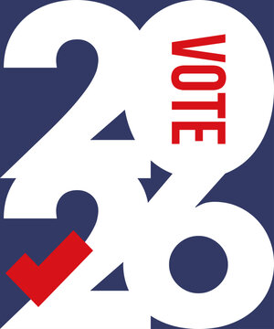 US Midterm Elections 2026. Vote 2026. Vote day. US Election. American flag Patriotic poster. Web banner. Vector illustration