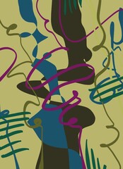 Abstract image for printing. Picture for modern interiors. The picture is painted by hand on a tablet. © neurostructure