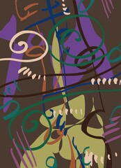 Abstract image for printing. Picture for modern interiors. The picture is painted by hand on a tablet. © neurostructure