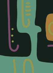 Abstract image for printing. Picture for modern interiors. The picture is painted by hand on a tablet. © neurostructure
