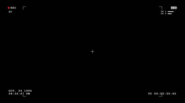 Professional cinema camera viewfinder recording screen overlay with timecode 4K