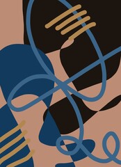 Abstract image for printing. Picture for modern interiors. The picture is painted by hand on a tablet. © neurostructure