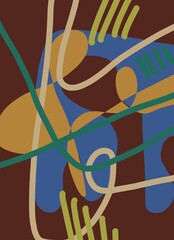 Abstract image for printing. Picture for modern interiors. The picture is painted by hand on a tablet. © neurostructure