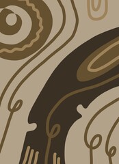 Abstract image for printing. Picture for modern interiors. The picture is painted by hand on a tablet. © neurostructure