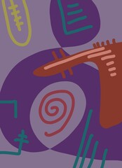 Abstract image for printing. Picture for modern interiors. The picture is painted by hand on a tablet. © neurostructure