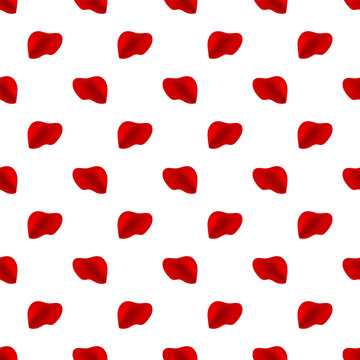 Red Rose Petals Seamless Pattern Background. Romantic Floral Texture Backdrop for Valentine's Day, Wedding, and Gift Wrapping Paper. Vector Illustration