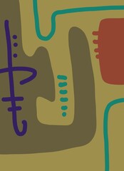 Abstract image for printing. Picture for modern interiors. The picture is painted by hand on a tablet. © neurostructure