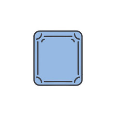 Fototapeta premium Blue square with rounded corners and border