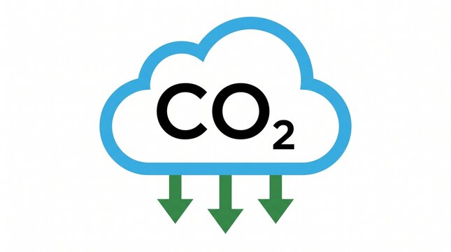 Carbon dioxide emission cloud icon with arrows