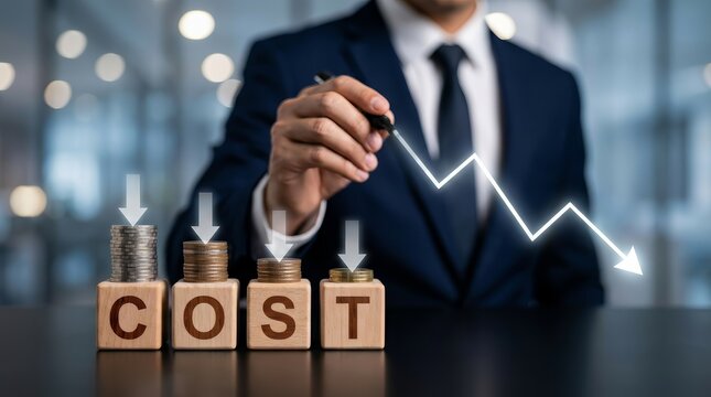 Professional manager implementing cost management and cost saving strategies for a company.