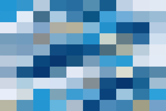 Vibrant pixelated mosaic background, consisting of a, grid of square, blocks in various, shades of bright, blue, navy, light, grey, and soft beige