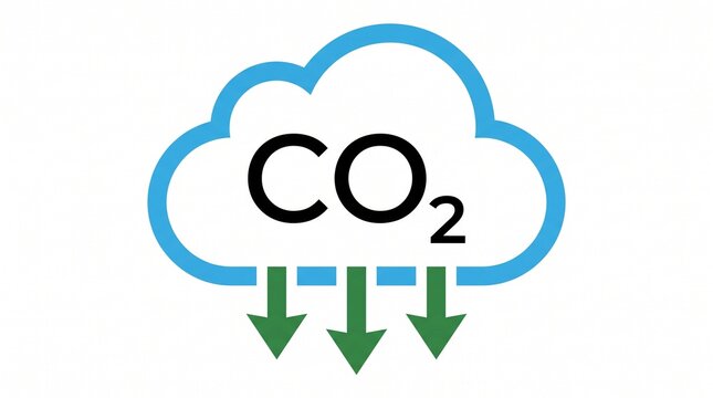 Carbon dioxide emissions reduction illustration icon