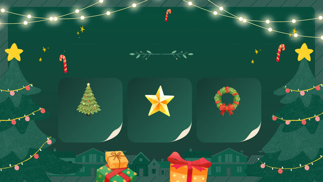 Green Illustrative Merry Christmas Background