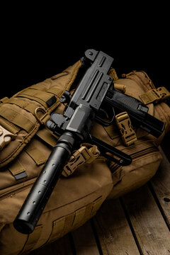 Tactical Airsoft Gun With Mock Suppressor