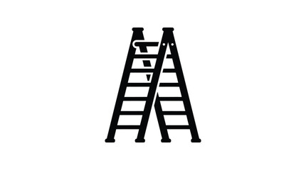 Two crossed ladders form a simple black silhouette © Shashon