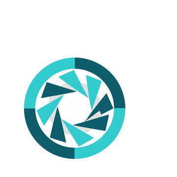Abstract geometric aperture logo