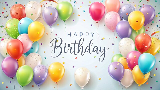 Frame of decoration birthday party on a pastel blue background with copy space top view