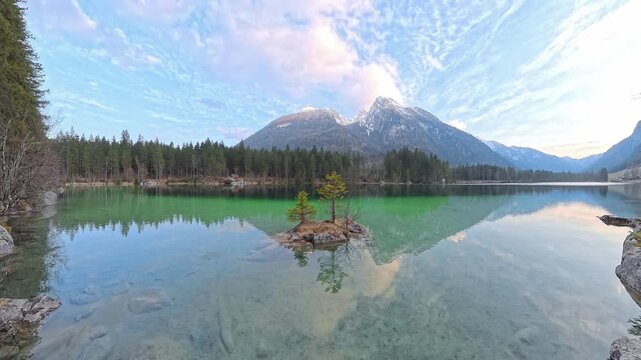 Hintersee, Germany - Mountain Lake and Alpine Forest Reflection