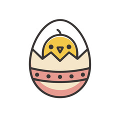 Cute chick hatching from an Easter egg © evlin