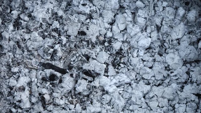 Wood Ash Texture Inside Metal Fire Pit Container