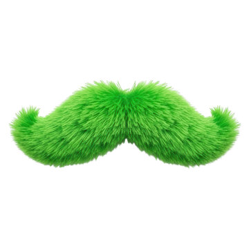 Vibrant green mustache illustration with natural texture