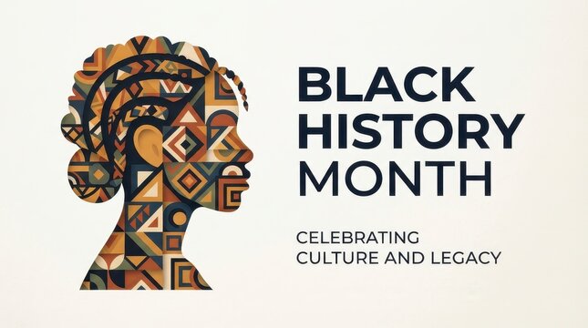 Black History Month colorful mosaic portrait celebrating culture and legacy