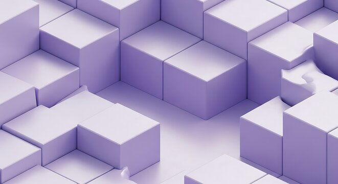 3d geometric blocks maze pattern
