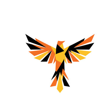 Geometric abstract phoenix bird logo