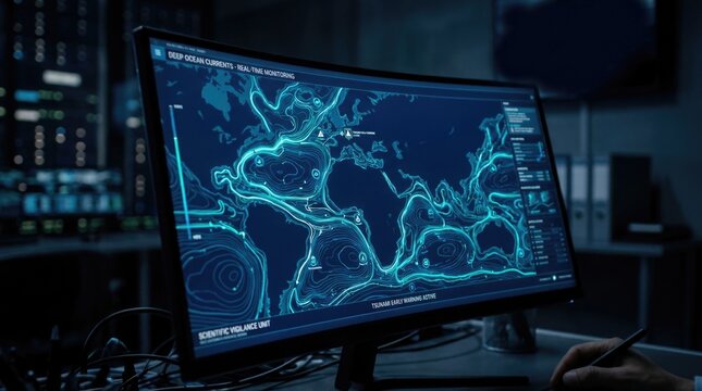 Scientific Visualization of Global Ocean Currents on Monitor