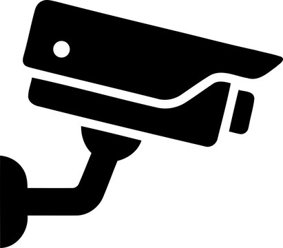Black security camera icon isolated on white background isolated on transparent background