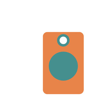 Orange and teal speaker icon