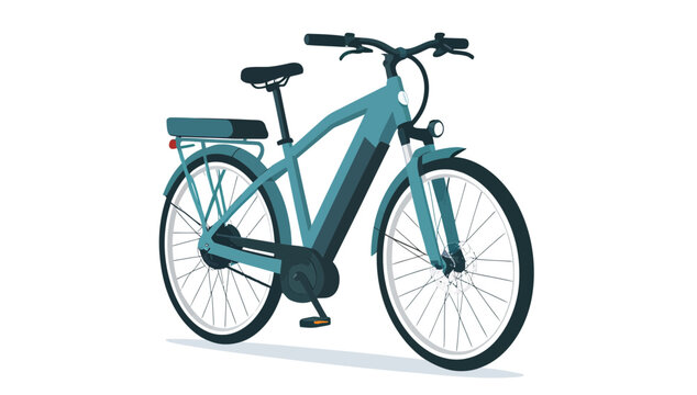 Modern electric bicycle vector illustration isolated on white background.