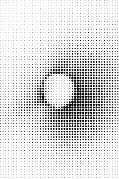 Abstract halftone pattern with a circular negative space