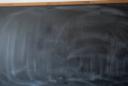 Education and learning concept, empty chalkboard with chalk dust texture for classroom background or academic presentation and creative brainstorming space