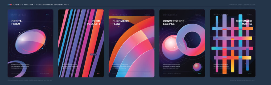 Chromatic Dynamics Posters Master showcases various designs highlighting color, shapes, and patterns in modern poster art for a contemporary gallery setting