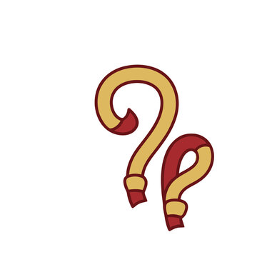 Two question marks isolated on transparent background