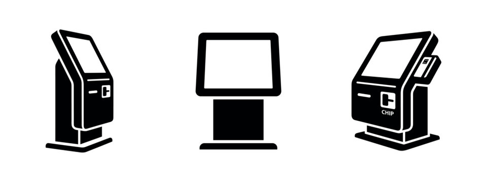 Interactive Payment Kiosk and Service Terminal Icons