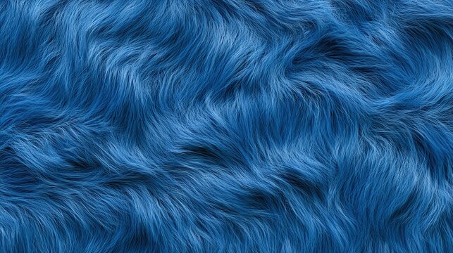 Blue fluffy fur texture background.