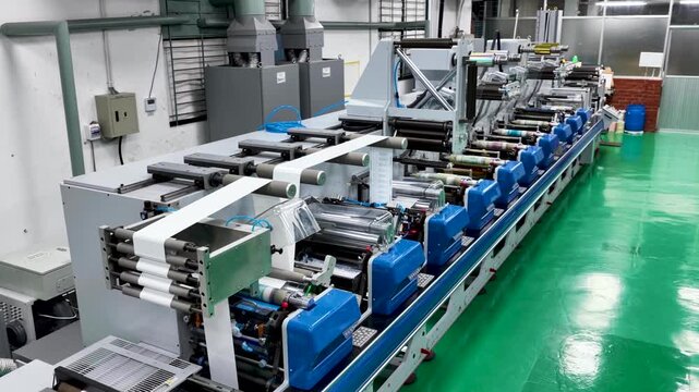 Automated Label Printing Machine in Factory Setting