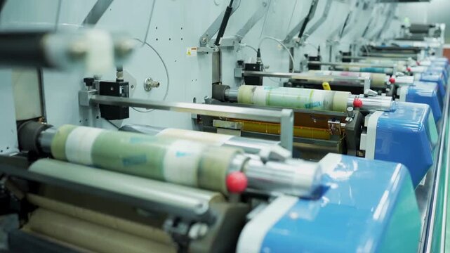 Industrial Printing Press With Multiple Ink Units