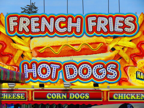 French Fries and Hot Dogs Sign