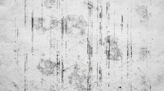 Grunge texture of old white paper with vertical scratches and stains