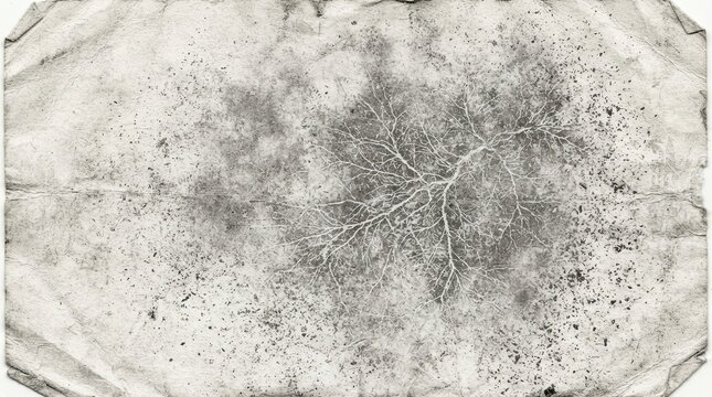 Abstract grunge texture with organic branching patterns on aged paper