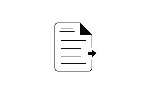 Concept of document and file export; processes involving file exporting, document transmission, data transfer. Flat illustrator vector file. High-quality image