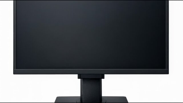 A computer monitor on a stand on a white background